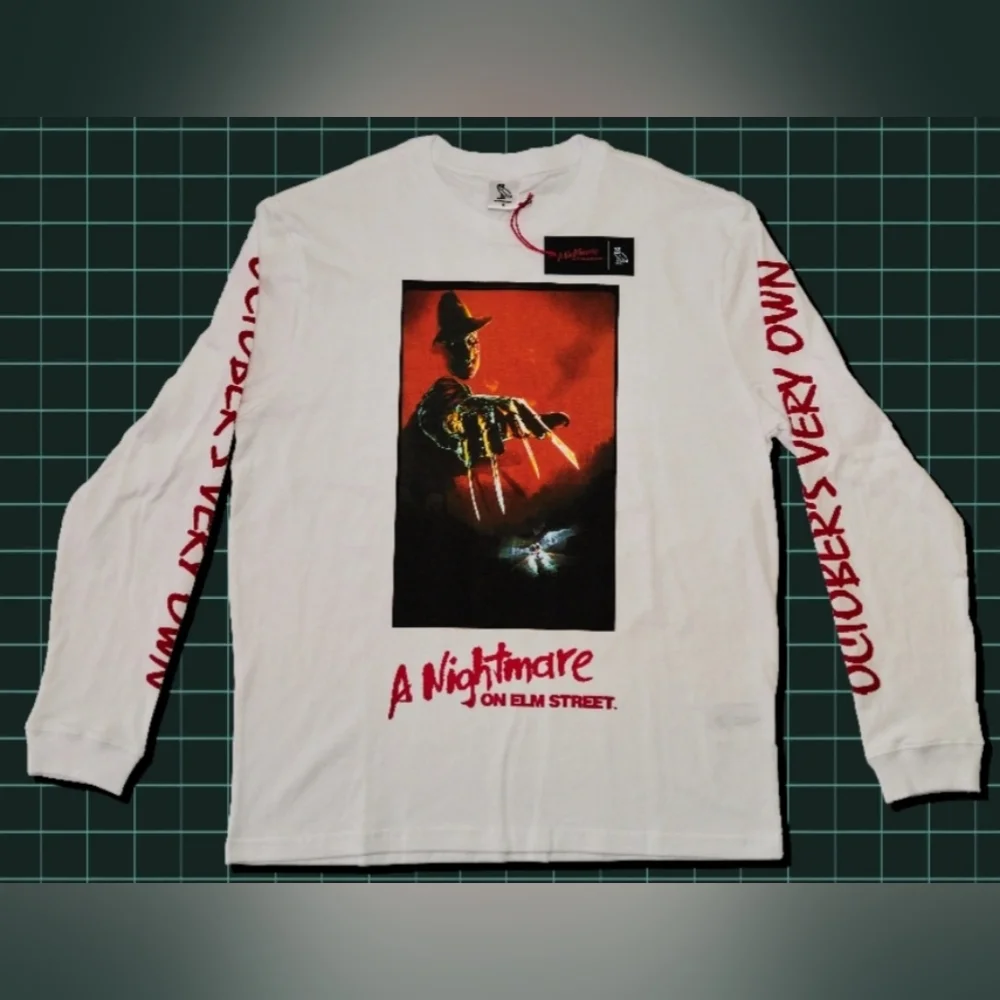 OVO A Nightmare On Elm Street Longsleeve T-Shirt Tee White Drake Size Medium - Picture 2 of 4